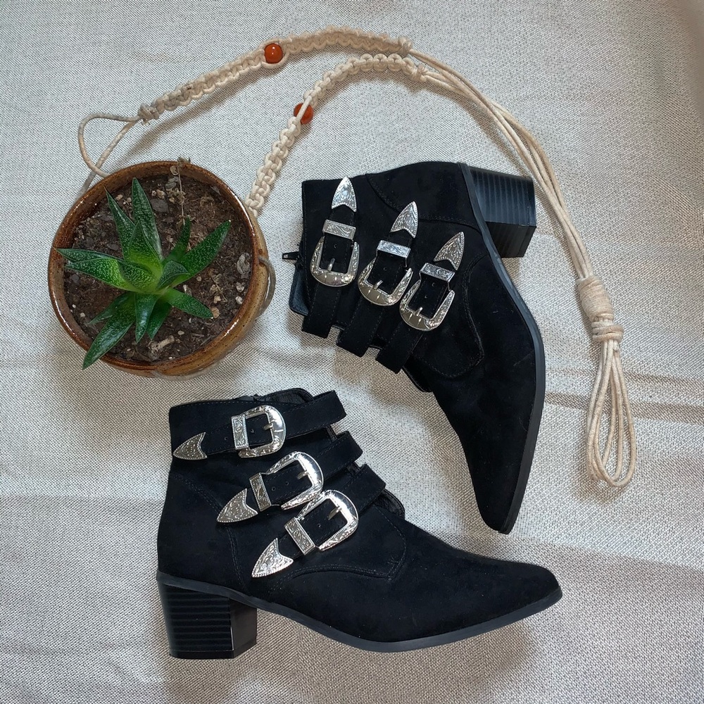 Forever 21 Western Buckle Pointed Boot